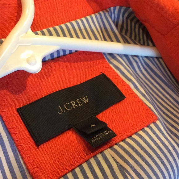 J crew linen blazer bright orange Kentucky derby equestrian horse cowgirl festiv - Picture 11 of 12